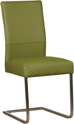 Leren eetkamerstoel Remix sledepoot vierkant - Toledo Leer Apple Green - RVS