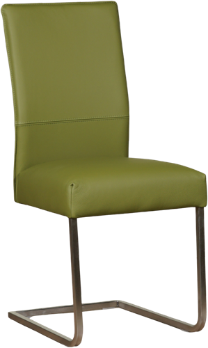 Leren eetkamerstoel Remix sledepoot vierkant - Toledo Leer Apple Green - RVS