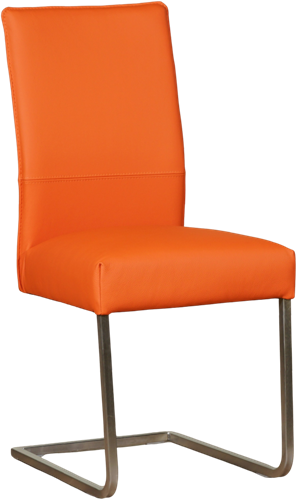 Leren eetkamerstoel Remix sledepoot vierkant - Toledo Leer Orange - RVS