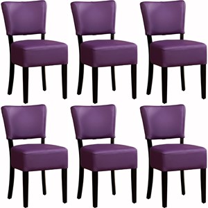 Set van 6 Leren eetkamerstoelen Rest