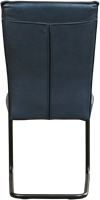 Leren eetkamerstoel Retro sledepoot rond - Granada leer Blue - Zwart-3