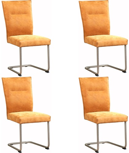 Leren eetkamerstoel Retro - set van 4 stoelen
