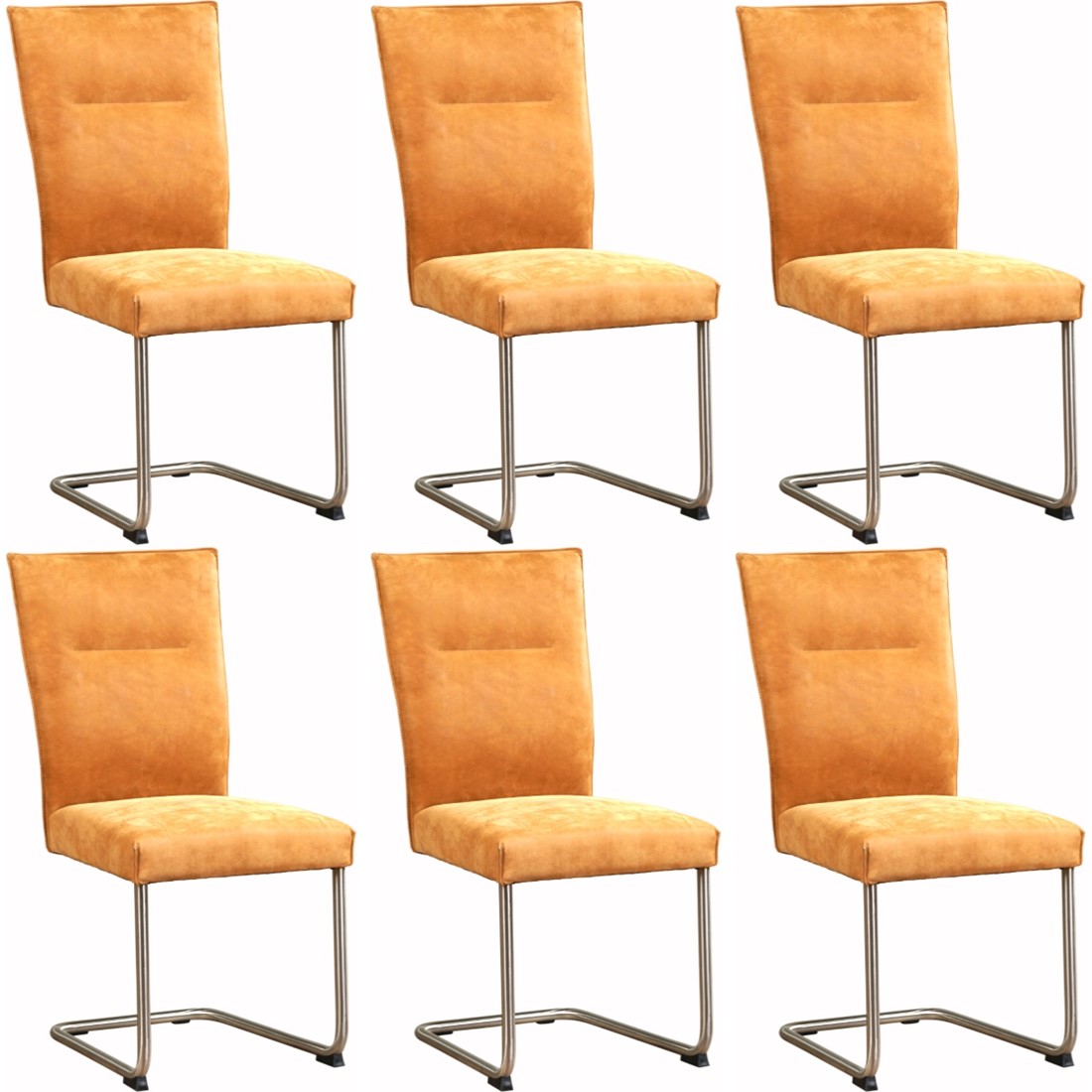 Eeuwigdurend Raad Op de kop van Leren eetkamerstoel Retro - set van 6 stoelen ShopX