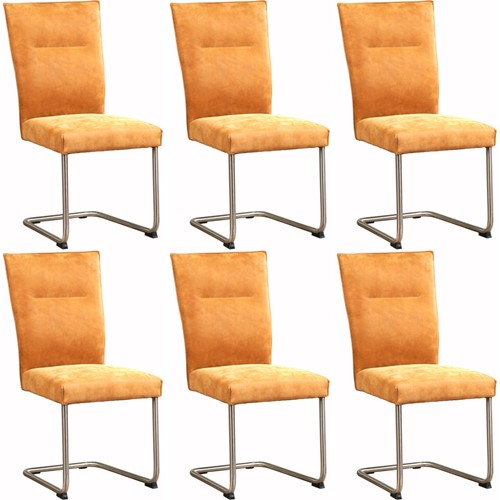 Leren eetkamerstoel Retro - set van 6 stoelen