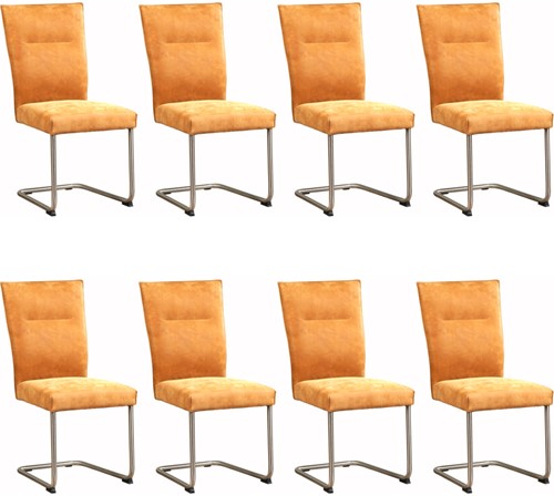 Leren eetkamerstoel Retro - set van 8 stoelen