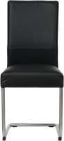 Leren eetkamerstoel Piece sledepoot rond - Toledo Nero (zwart) - Kleur poot, RVS-2