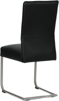 Leren eetkamerstoel Piece sledepoot rond - Toledo Nero (zwart) - Kleur poot, RVS-3