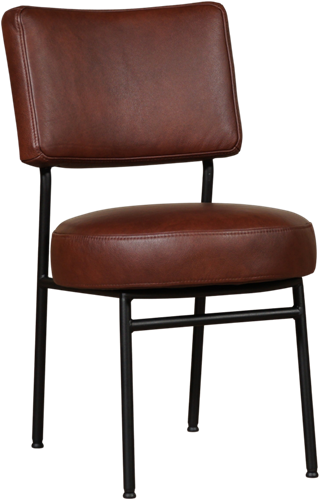 Leren eetkamerstoel Rondo - Granada leer Cognac