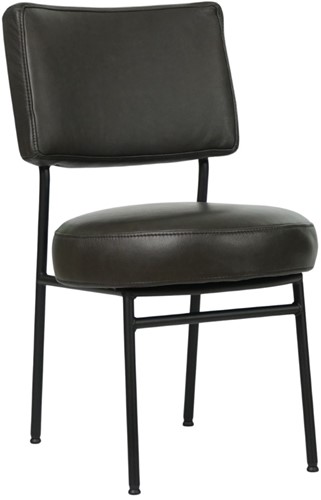 Leren eetkamerstoel Rondo - Granada leer Graphite