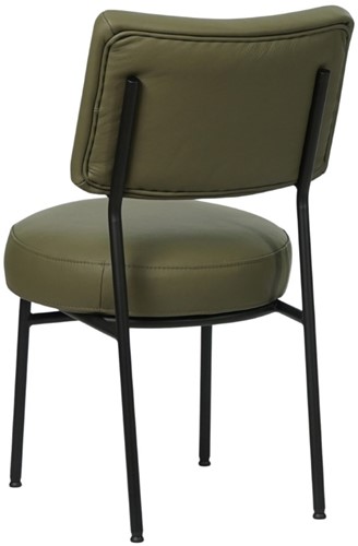 Leren eetkamerstoel Rondo - Toledo Leer Olive-3