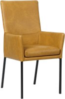 Leren eetkamerstoel Royal - met armleuning - Granada Amber - Kleur poot, zwart-1