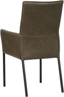 Leren eetkamerstoel Royal - met armleuning - Granada leer Ash - Poot - Zwart-3