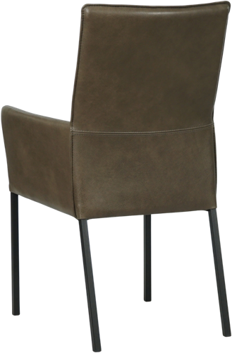 Leren eetkamerstoel Royal - met armleuning - Granada leer Ash - Poot - Zwart-3