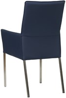 Leren eetkamerstoel Royal - met armleuning - Toledo Leer Kobalt - Poot - RVS-3