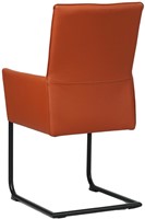 Leren eetkamerstoel Rumor - met armleuning en sledepoot rond - Toledo Cotto (cognac) - Kleur poot, zwart-3