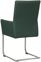 Leren eetkamerstoel Rumor - met armleuning en sledepoot rond - Toledo Forrest (groen) - Kleur poot, RVS-3
