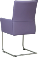 Leren eetkamerstoel Rumor - met armleuning en sledepoot rond - Toledo Lila (lichtpaars) - Kleur poot, RVS-3