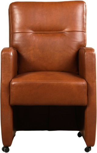 Leren eetkamerfauteuil Sharp - Granada leer Savannah - Met handgreep RVS-2