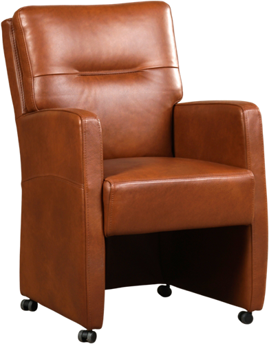Leren eetkamerfauteuil Sharp - Granada leer Savannah - Met handgreep RVS