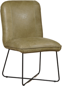 Leren stock eetkamerstoel/fauteuil smile 50 85 groen, groen leer, groene stoel
