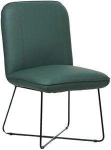 Groene leren industriële design eetkamerstoel Smile - Toledo Leer Forrest (groen leer)