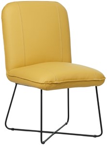 Gele leren industriële design eetkamerstoel Smile - Toledo Leer Lemon (geel leer)