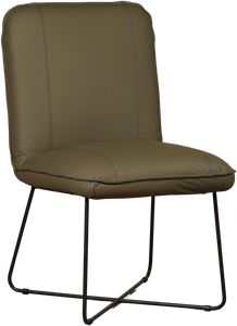 Leren stock eetkamerstoel/fauteuil smile 50 76 groen, groen leer, groene stoel