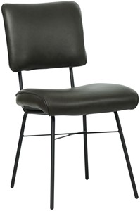 Donkergrijze leren industriële design eetkamerstoel Solid - Granada leer Graphite (donkergrijs leer)