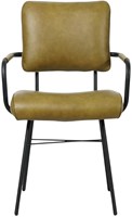 Leren eetkamerstoel Solid - Met armleuning - Granada leer Olive-2