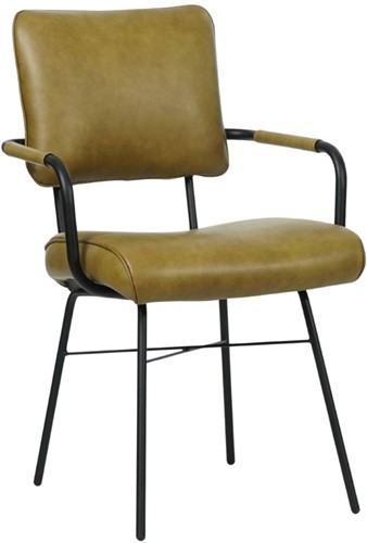 Leren eetkamerstoel Solid - Met armleuning - Toledo Leer Aubergine
