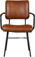 Leren eetkamerstoel Solid - Met armleuning - Granada leer Savannah-2