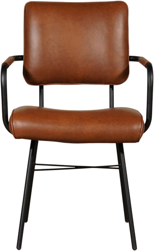 Leren eetkamerstoel Solid - Met armleuning - Granada leer Savannah-2