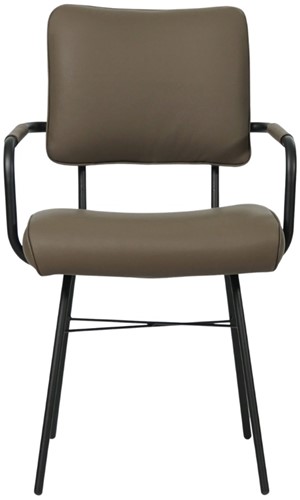 Leren eetkamerstoel Solid - Met armleuning - Toledo Leer Moss-2