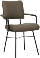 Leren eetkamerstoel Solid - Met armleuning - Toledo Leer Moss
