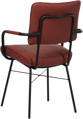Leren eetkamerstoel Solid - Met armleuning - Toledo Leer Cherry-3