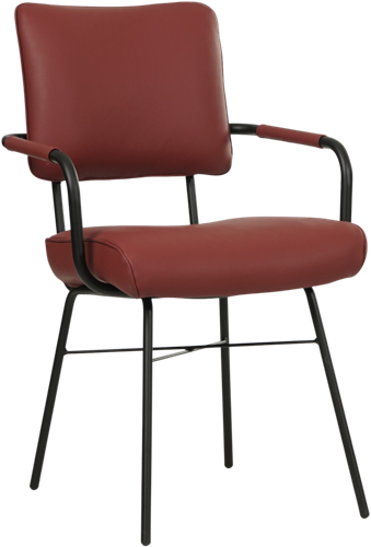 Leren eetkamerstoel Solid - Met armleuning - Toledo Leer Cherry