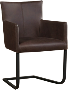 Leren stock eetkamerstoel star 231 bruin, bruin leer, bruine keukenstoelen