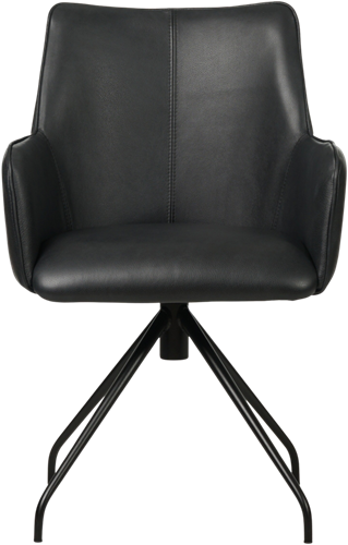 Leren eetkamerstoel Wave - Granada Black (zwart)-2