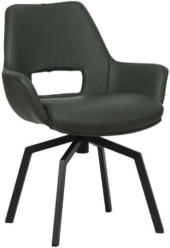 Leren eetkamerstoel Zippy - Draaipoot vierkant frame - Toledo Lemon (geel)