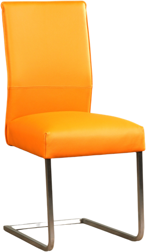 Leren eetkamerstoel Remix sledepoot vierkant - Toledo Leer Mandarin - RVS