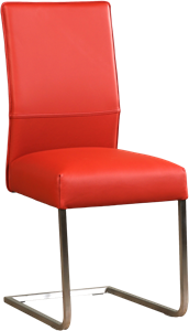 Leren eetkamerstoel remix 128 rood, rood leer, rode keukenstoelen