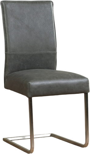 Leren eetkamerstoel Remix sledepoot vierkant - Vintage Leer Grey - RVS