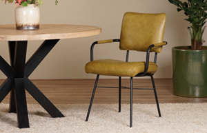 Moderne leren eetkamerstoelen

