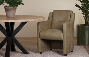 Set van 8 Leren Eetkamerstoelen