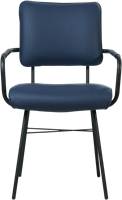 Leren eetkamerstoel Solid - Met armleuning - Toledo Leer Kobalt-2