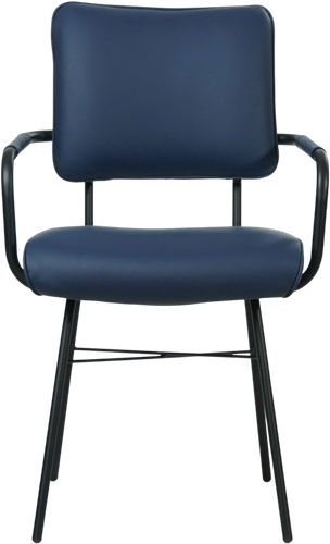 Leren eetkamerstoel Solid - Met armleuning - Toledo Leer Kobalt-2