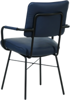 Leren eetkamerstoel Solid - Met armleuning - Toledo Leer Kobalt-3
