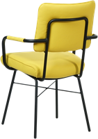 Leren eetkamerstoel Solid - Met armleuning - Hermes Leer Yellow-3
