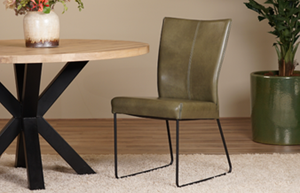 Leren eetkamerstoelen zonder armleuning