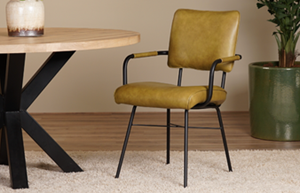 Leren eetkamerstoelen zonder wieltjes

